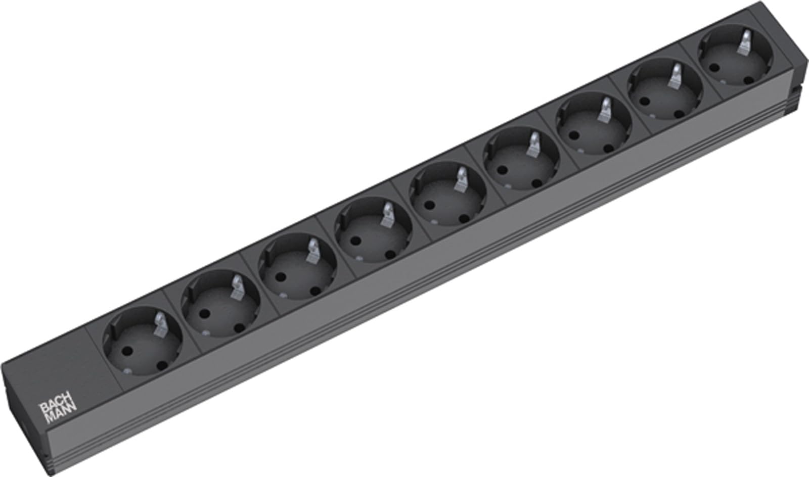 19" Steckdosenleiste 9fach, ohne Schalter, schwarz