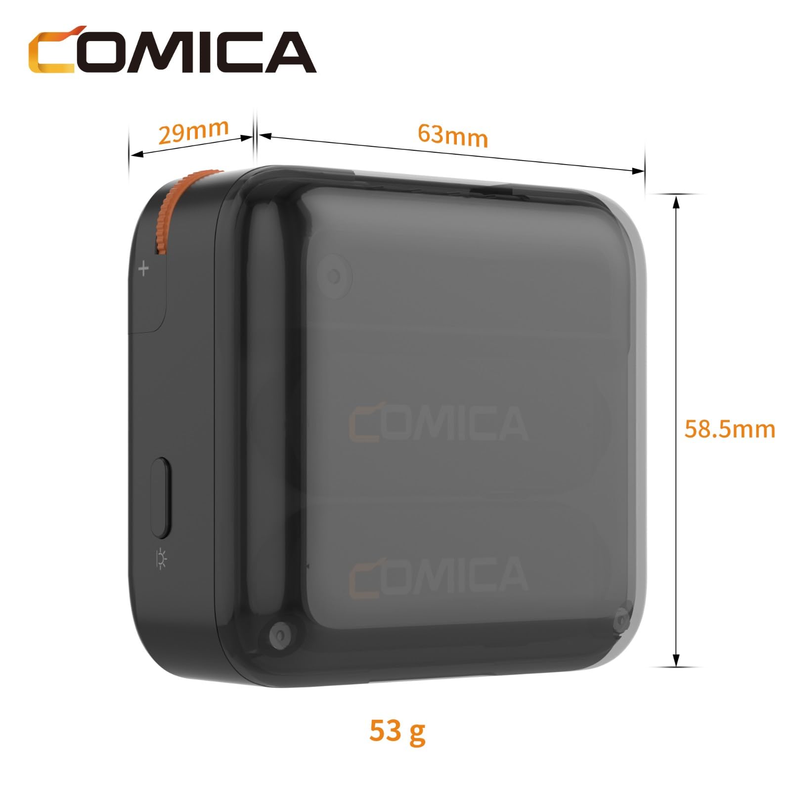 comica Vimo S-UC Black Wireless Lavalier Microphone System 2.4G Micrófono de grabación de Doble Canal con Estuche de Carga para Android y grabación de Video, entrevistas y vlogging