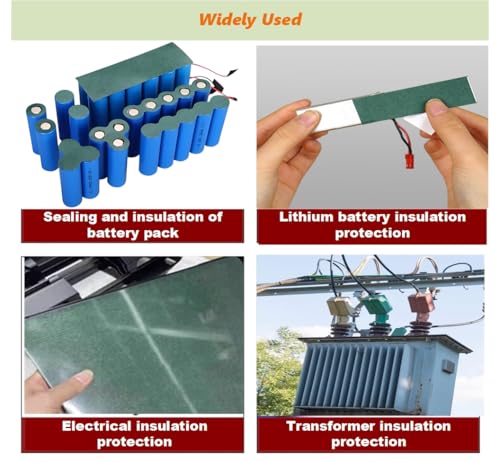 Image of Electrical Insulating Adhesive Paper, 150mm(5.91in) Width, 3m Length, 0.2mm Thickness, Green Self-Adhesive Battery Pack Insulator for 18650, 21700, 26650 Batteries