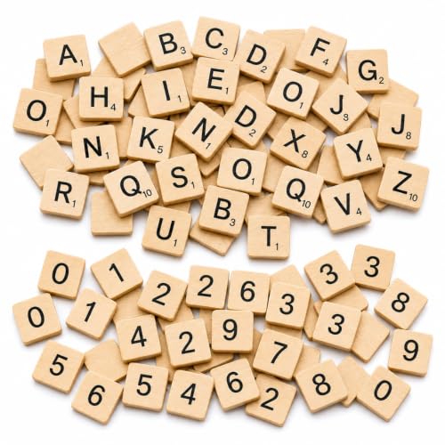 Set de 200 Imánes Decorativos de Letras y Números de Madera miniatura 1