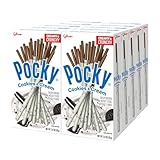 Pocky Cookies & Cream Biscuit Sticks – Creamy Cookies & Cream-Covered Crunchy Snack, Mess-Free and Perfect for Sharing – (Pack of 10)