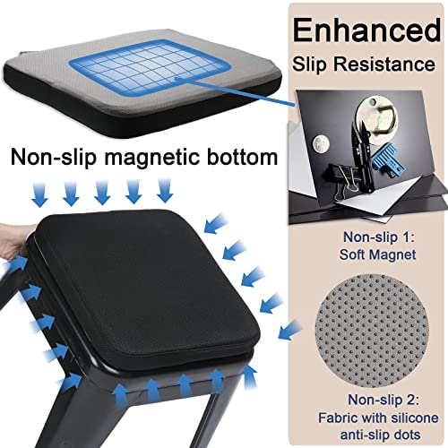 Sinosso 4 Pack Breathable Metal Bar Stool Cushions, Luxury Magnetic Small Chair Pads For Café Restaurant Bistro Chairs (Square, Black, 4) #TOP3