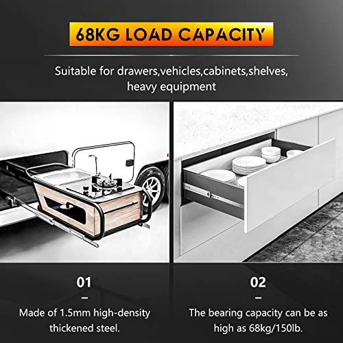 Aolisheng 1 Pair Heavy Duty Drawer Slides 12 14 16 18 20 22 24 26 28 30 32 34 36 38 40 Inch 150 Lb Load Capacity Side Mount Full Extension Ball Bearing Cabinet Rails Tool Box Runners Tracks Glides #TOP5