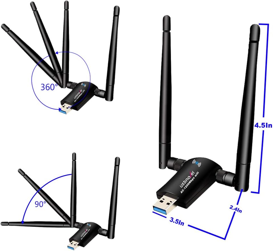 Discount 80% New USB WiFi Adapter-1200Mbps USB 3.0 Wireless Network WiFi Dongle with Dual Antenna for PC/Desktop/Laptop/Mac,Dual Band 2.4G/5G 802.11 ac,Support Windows 10/8/8.1/7/Vista/XP/2000, Mac OS 10.6-10.15 Discount 90% New USB WiFi Adapter-1200Mbps USB 3.0 Wireless Network WiFi Dongle with Dual Antenna for PC/Desktop/Laptop/Mac,Dual Band 2.4G/5G 802.11 ac,Support Windows 10/8/8.1/7/Vista/XP/2000, Mac OS 10.6-10.15