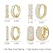 ALEXCRAFT Small Gold Huggie Hoop Earrings for Women Set of 4 Pairs hypoallergenic Gold Diamond Earring Cubic Zirconia Hoops Earing