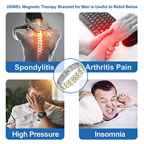 Men Anti-Stress Magnetic Therapy Bracelet - Arthritis & Carpal Tunnel Magnetic Bracelets for Men | Magnetotherapy Body Firming Bracelet, Boost Metabolism Energy Magnetic Bracelet, Birthday Lymphatic Health Jewelry4