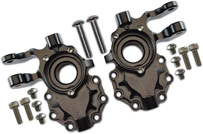 GPM For Traxxas TRX-4 Trail Defender Crawler/TRX-6 Merc-Benz G63 Upgrade Parts Aluminum Front Knuckle Arms - 1Pr Set Black