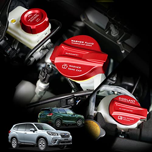【axis-parts】【カラー選択可】スバル フォレスター【型式:SK】 アルミ製タンクキャップカバー 3点セット カラー:レッド/ブレーキフルードタンク・クーラントリザーブタンク・ウィンドウウォッシャータンク(SC)
