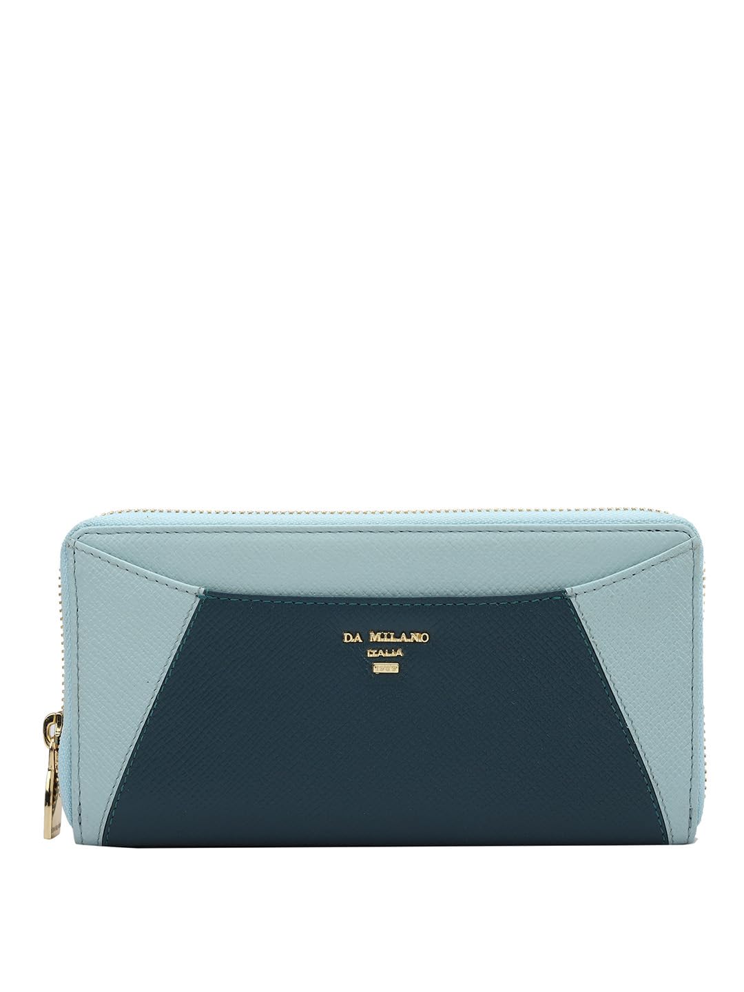 Genuine Leather Blue Zip Around Women Wallet (10011A)-image-36