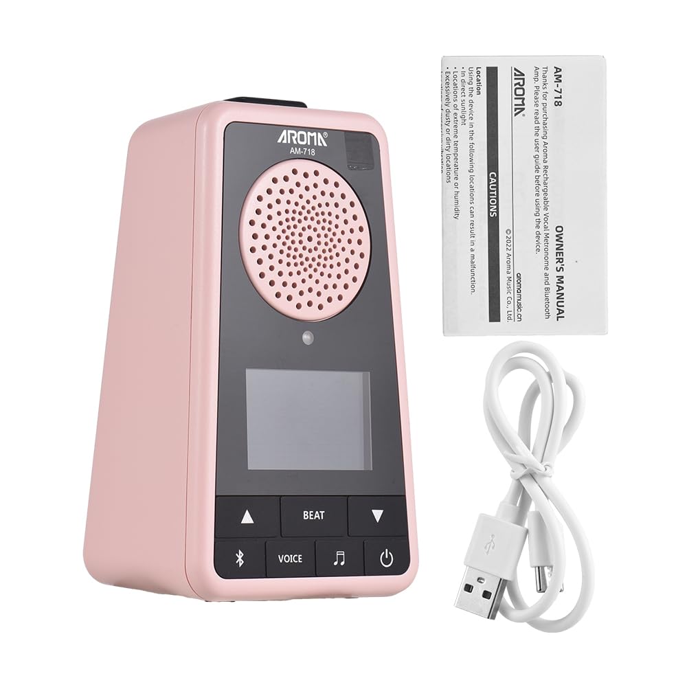 sintonizzatore metronomo metronomo metronomo digitale AROMA 2-in-1 Metronomo BT Speaker per chitarra pianoforte tamburo violino metronomo digitale ricaricabile con conteggi vocali 1300mAh