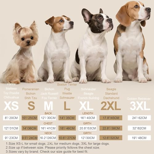 image for XPUDAC 4 Pieces Dog Pajamas for Small Dogs Pjs Clothes Puppy Onesies O