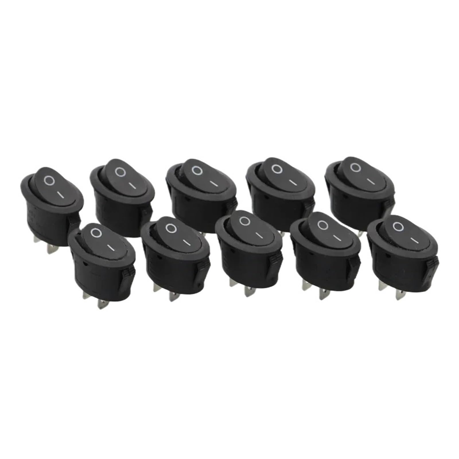 AUOQKQUT 10Pcs 2D2P-BLACK KCD1 Oval Rocker Switch 10A Power Switch 6A 250V 10A 125V ON-OFF