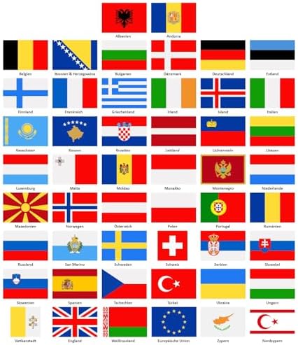 Samunshi Deutschland Flaggen Aufkleber Set - 55 Stück 3cm Autoaufkleber