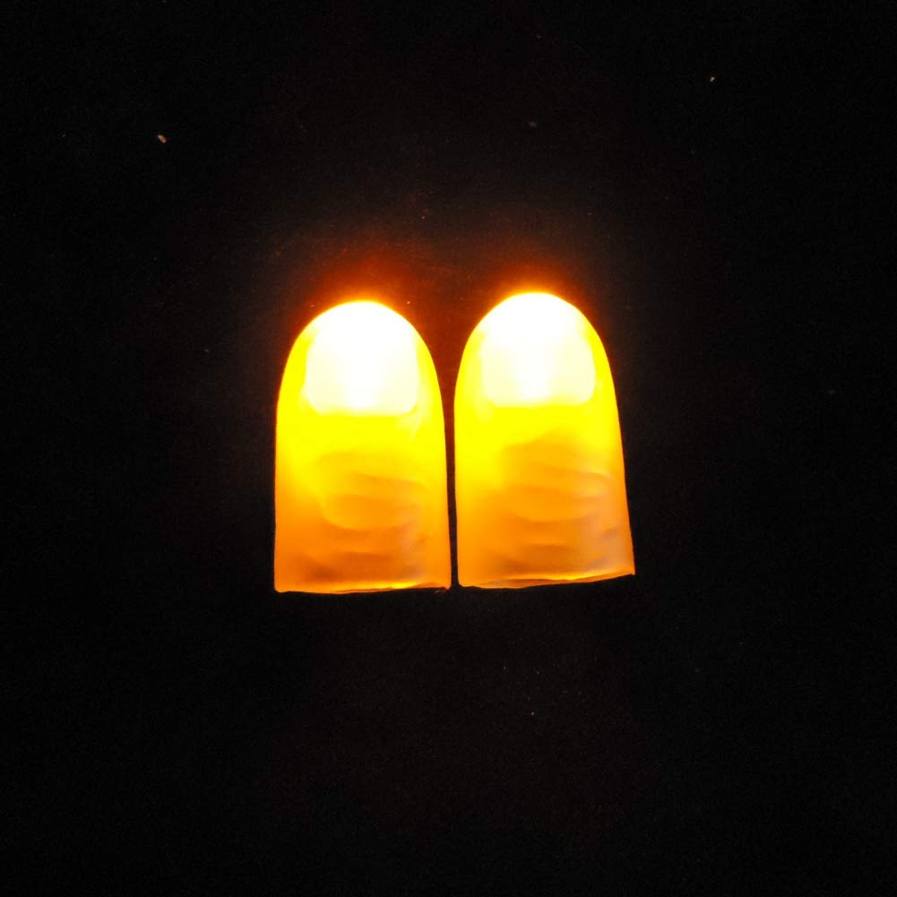 Smartcoco Finger Lamp LED Light Up Finger Magic Trick Fake Finger Multicolor Magic Prop Party Bar Show Lamp (2 Pack)