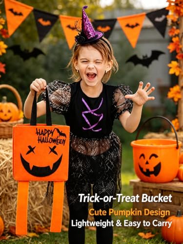 ChayWillow 6 Pcs Halloween Felt Treat Bags for Kids - image 3