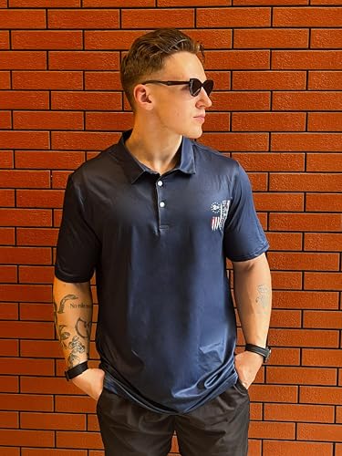 Camiseta polo para hombre con estampado patriótico y lema 'Tough Guy', manga corta, corte slim casual, ideal para uso diario en verano miniatura 6