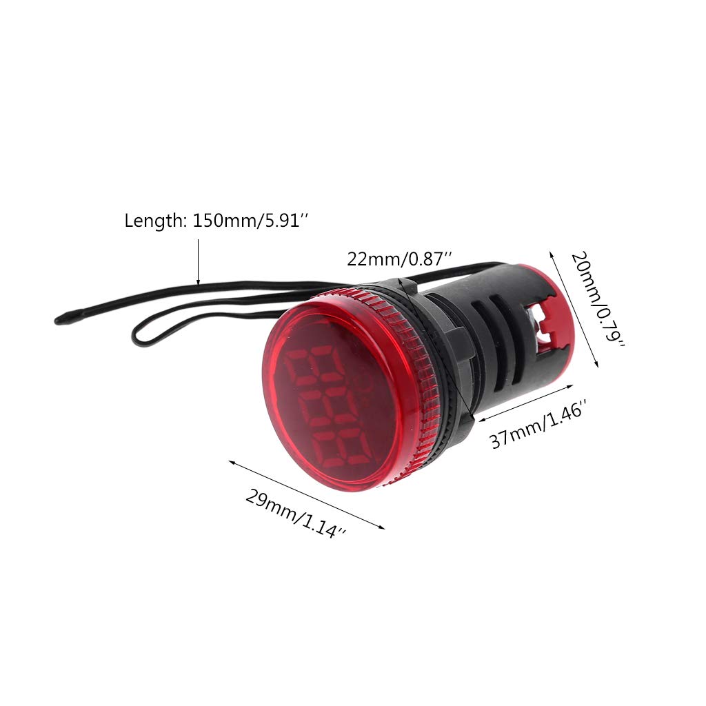 22mm 50-380V Thermometer Light LED Digital Display Temperature Measuring Induction Ranging -20-119?