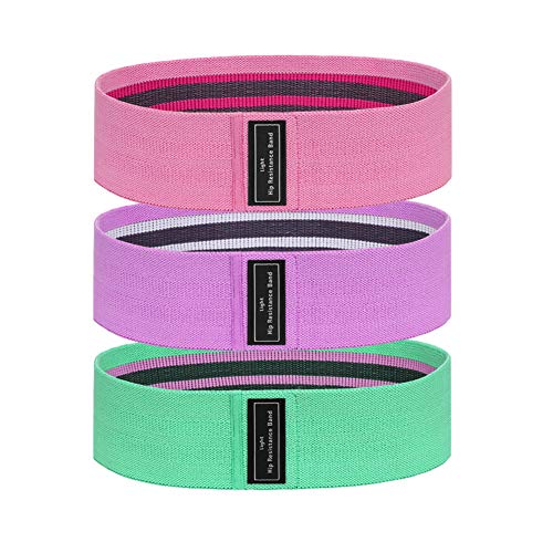 Hproy Resistance Bands Set of 3 Exercise Bands Non-Slip Resistance Bands for Women Leg and Butt Fitness Workout Bands for Body Stretching, Yoga, Pilates, Muscle Training
