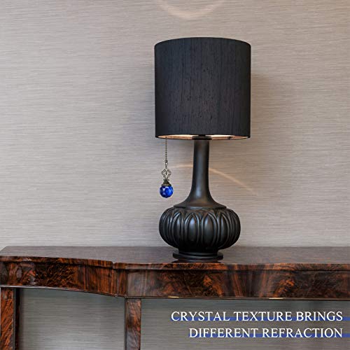 Image of Hicarer 4 Pcs ceiling fan pull chain Crystal pulls String,Blue
