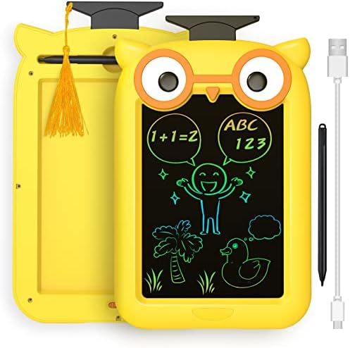 SUNGOLEO Rechargeable LCD Writing Tablet 8.5 Inch Colorful Doodle Board Erasable Reusable LCD Drawing Board Kids Gifts Learning Educational Toy for 3 4 5 6 7 8 Year Old Boys Girl Birthday Gifts