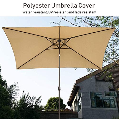 Sombrilla rectangular beige CLSDRZC para evitar el calor solar en mesas de terraza y patio 4