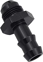 Vista 18 de Negro recto aluminio 4AN macho Flare a 1/4 "(6.3mm) Barb Push Hose Barb Fitting Adapter