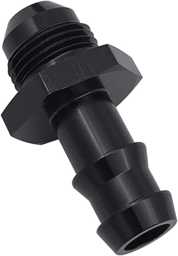 KRD PERFORMANCE Negro recto aluminio 8AN macho Flare a 12" (12.7mm) Barb Push Hose Barb Fitting Adapter