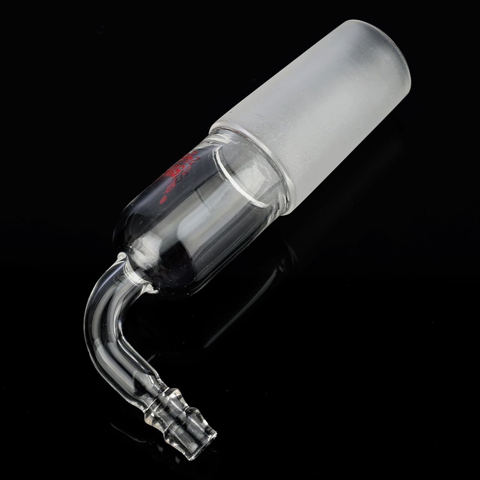 stonylab Adaptateur d'Entrée Coudé, 1 Pack Adaptateur d'Entrée Coudé en Verre Borosilicaté avec Raccord 24/40 et Connexion de Tuyau Verrerie de Laboratoire