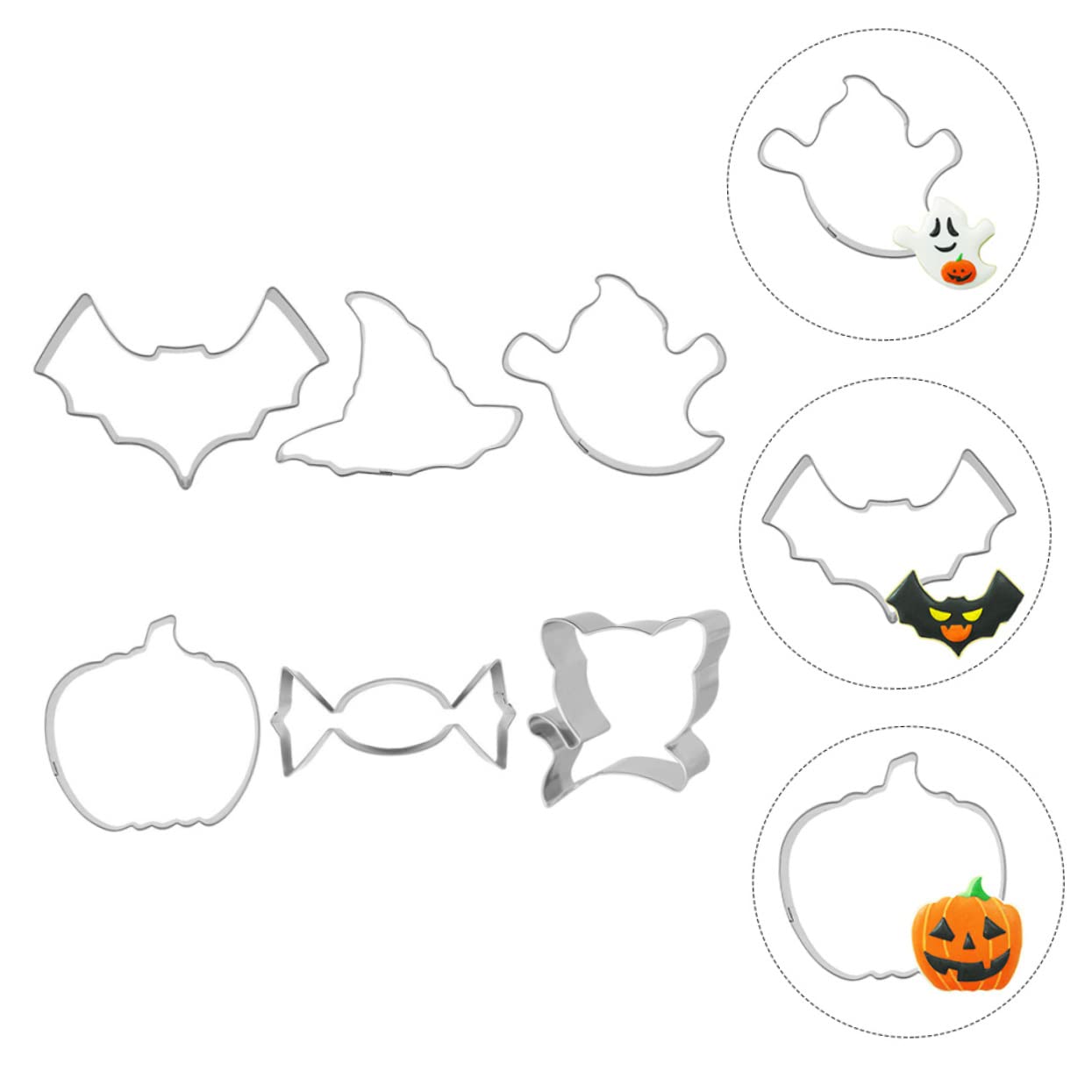 Ciieeo 30 Stk Halloween-schablonen Halloween-keks -gebäck Diy Handpressen-keks Keksausstecher -partydekorationen Gummiform Fondant-stempel Fondantformen Kekse Formen