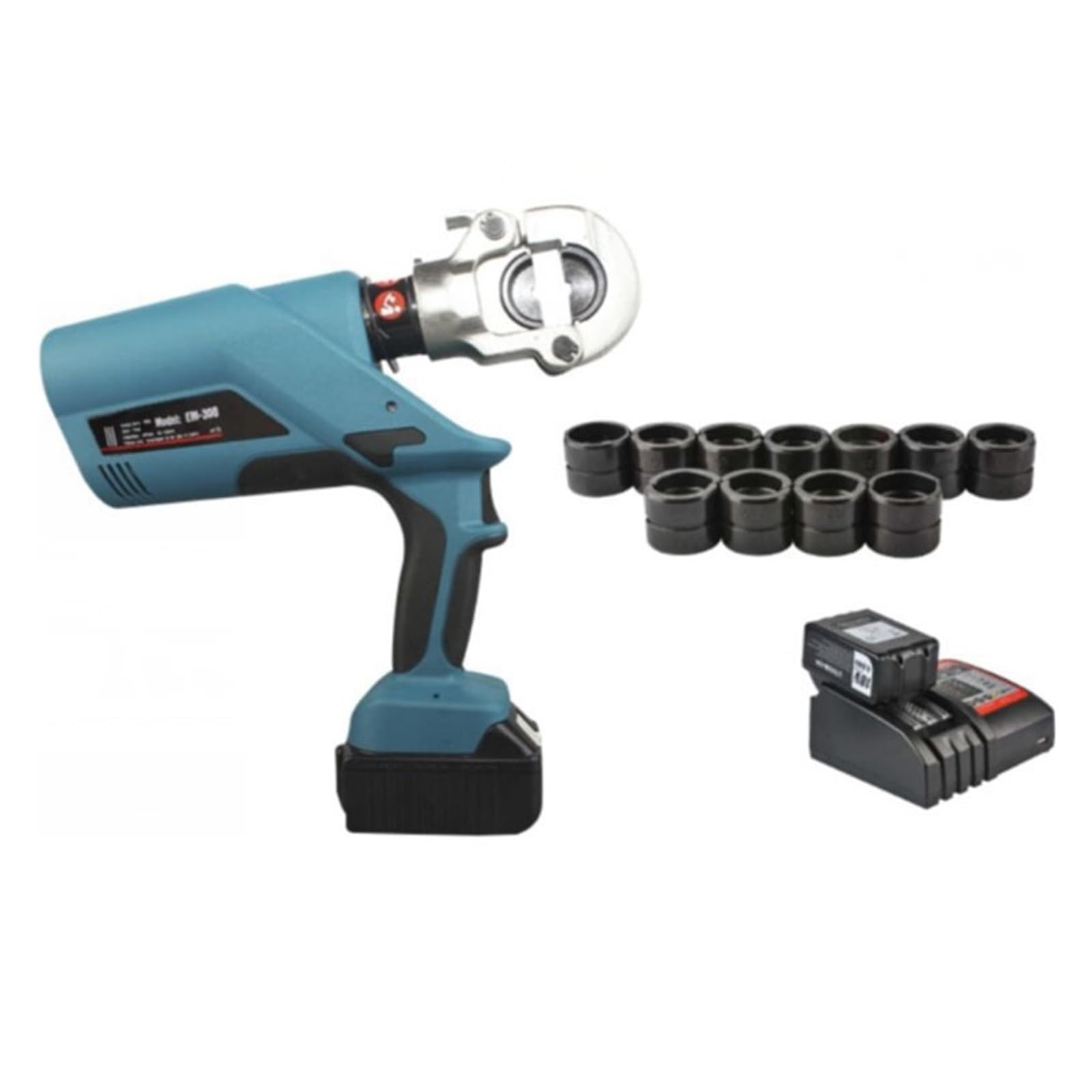Smtyxs One Color Rechargeable Crimping Pliers Ez-300 Electric Hydraulic Tongs Ez-400 Copper Nose Cable Scissors Secure Crimping(Ez-300)