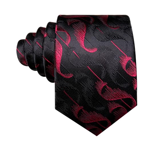 Image of Barry.Wang Man Stripe Ties Set Silk Woven Pocket Square Necktie Cufflinks Formal Party Business