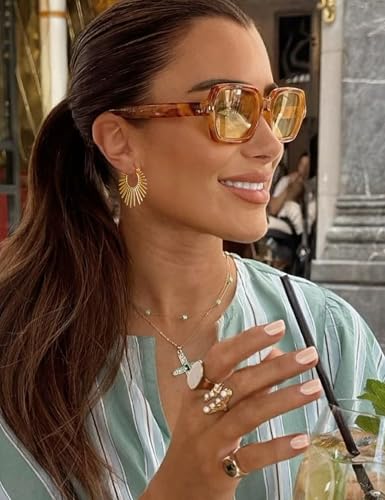 Large Statement Gold Earrings for Women - 18K Real Gold Plated Trendy Hoop Earrings Non Tarnish Hypoallergenic Gold Jewelry for Womens Fashion Big Earings for Woman2