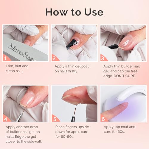 Melodysusie Builder Nail Clear Base Gel Builder Gel For Nails Thickening thumb #6
