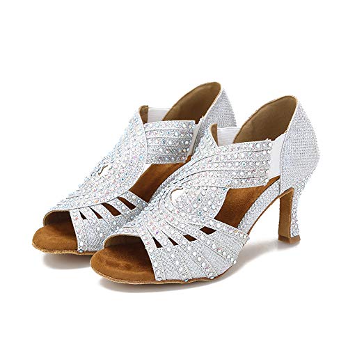 Image of TTdancewear Women Rhinestone Dance Shoes Ballroom Latin Salsa Bachata Performance Dance Dancing Shoes