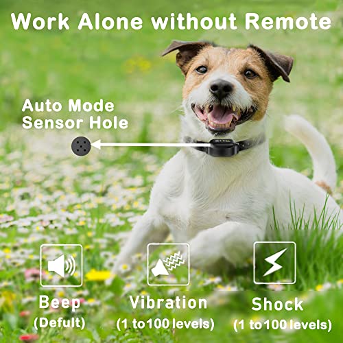 Petjoy Shock Collar For Large Dogs, Bark Collar With Remote And Automatic Mode, Dog Training Collar With Beep, Vibration And Shock, Waterproof Electric Dog Collars #TOP1