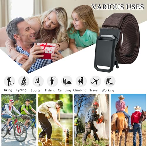 Image of LionVII Ratchet Elastic Stretch Belts, Belt for Men with Automatic Buckle for Men, Adjustable Trim to Fit 27-49 inch Waist