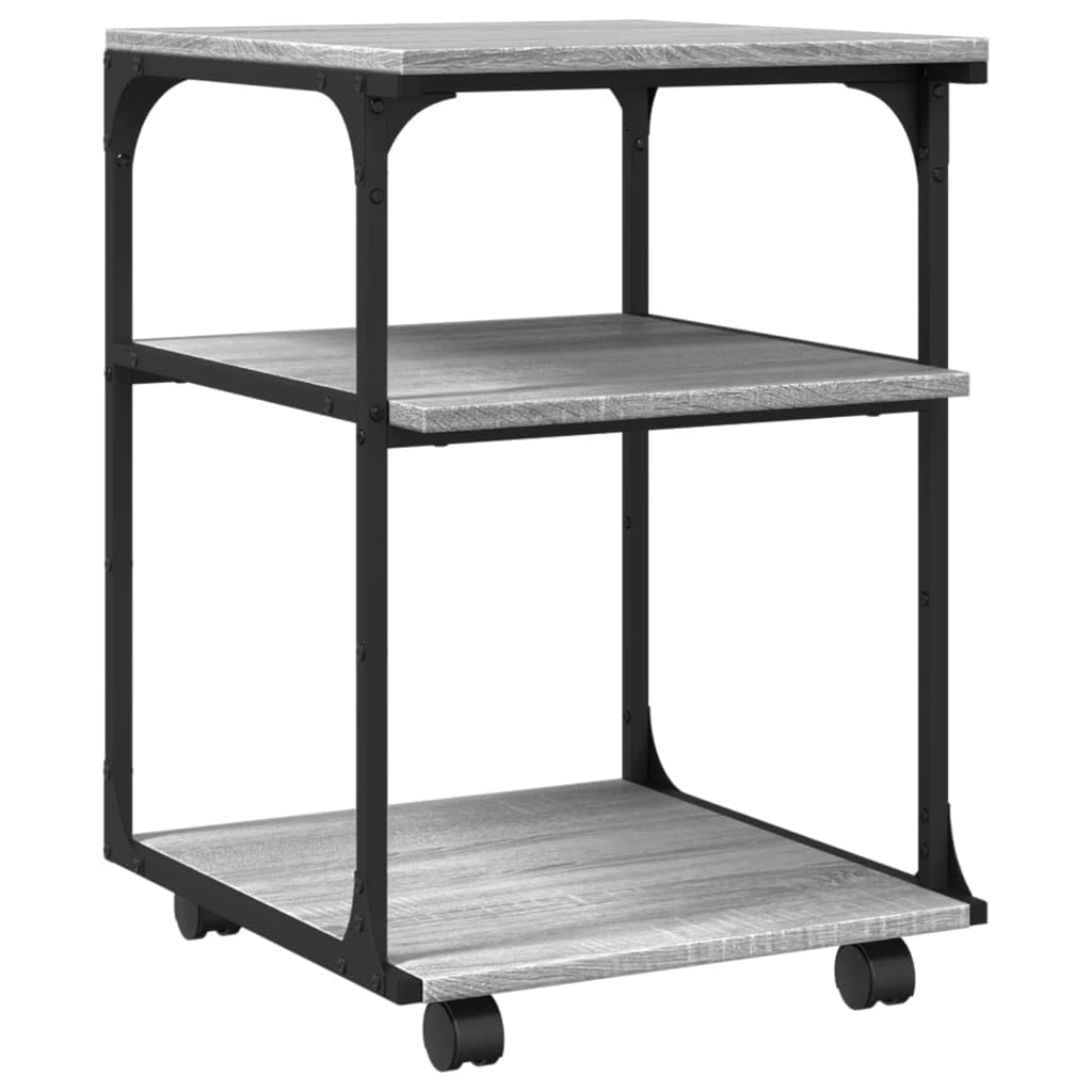 vidaXL Soporte de Impresora 3 Niveles Gris Sonoma 43x48x64 cm