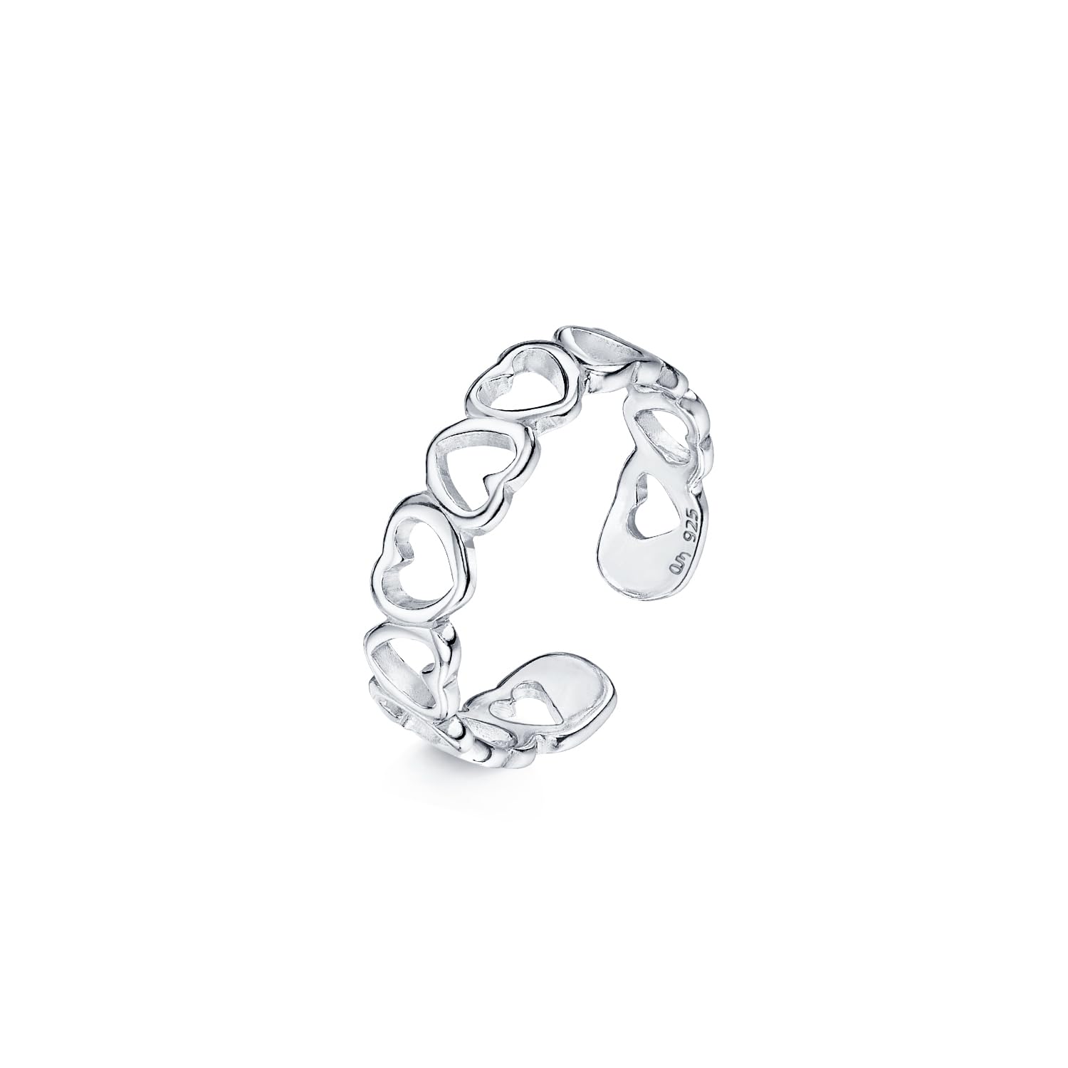Amberta Bague d’Orteil en Argent Sterling 925 Réglable pour Femme | Vague Coeur Fleur Ouverte Dauphin Couronne Feuille Bijoux de Pied Plage Bohème