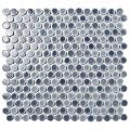 SomerTile FKOMPRJ2 Hudson Penny Round Stillwater 12" x 12.63" Porcelain Mosaic Tile, Blue, 10