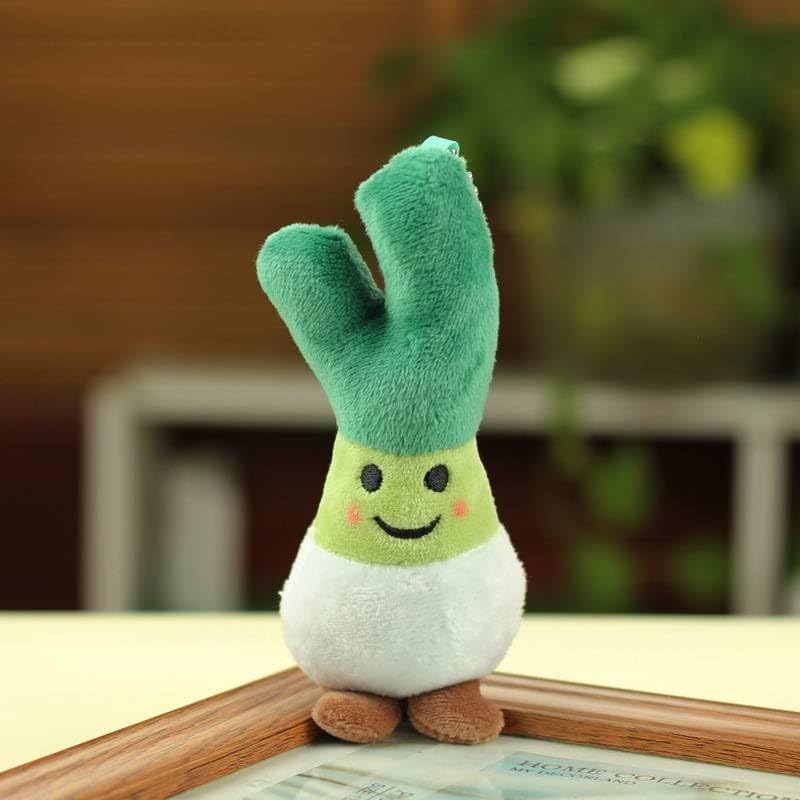 Amazon.co.jp: ARELUX 面白い緑のネギのぬいぐるみキーホルダー 野菜の