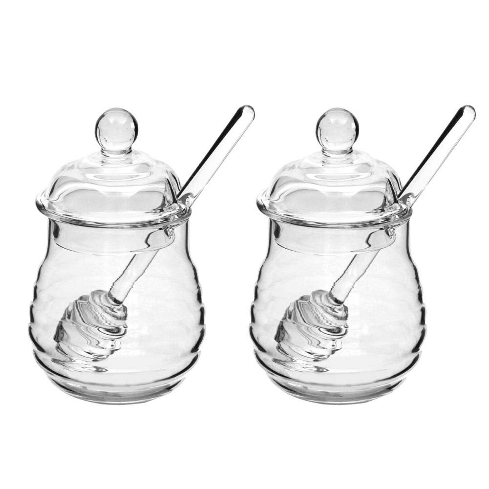 Bocal en verre avec cuillère pour vos petits-déjeuners et brunchs