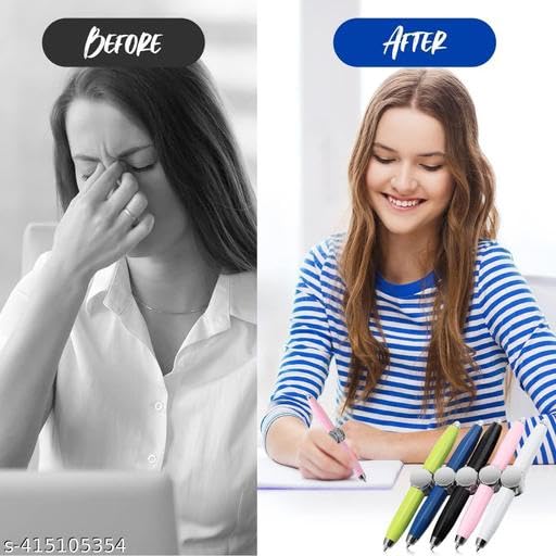Image of Swadhin Spinning Rotatable Finger Ballpoint with LED Light, Multi Functional Stress Relief Writing Tool for Office, School and Gifting, Multicolor Pack of 1