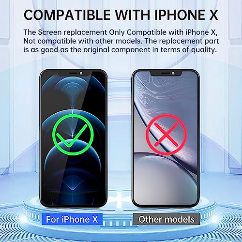Cykjgs For Iphone X Screen Replacement 5.8 Inch For Iphone 10 With Earpiece And Proximity Sensor Lcd Display Digitizer 3D Touch Full Assembly Ear Speaker Repair Kit Front Glass Fix Tool A1865 A1901 A1902 thumb #2