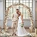 MsMk Arch Backdrop Stand，7ft x 8ft Heavy Duty Backdrop Stand, Gold Wedding Arch Stand Wedding Arch Frame with Base for Birthday Party Graduation Ceremony Decoration