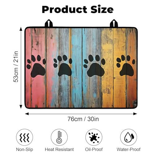 Image of Stove Top Cover for Glass Electric Stove (Dog Paw Print, 30 inch x 21 inch)