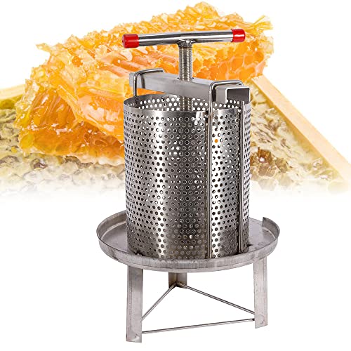 Hteedy Manual Honey Mesh Honey Extractor Honey Press Paraffin Machine Tool Food Grade Stainless Steel Home Specialty Honey Press Wax Centrifuge Equipment