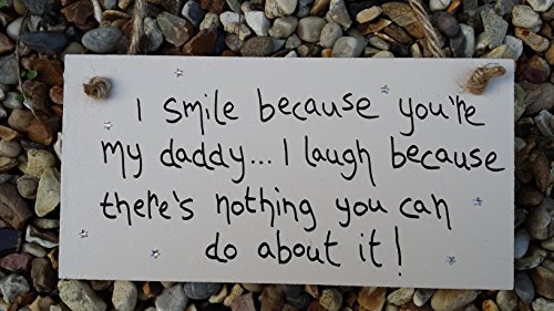 Little Miss scrabbled  Daddy Regalos personalizado placa de madera "I Smile because.... Dad Fathers Day cumpleaños christmaspresent Ideas