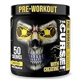 JNX SPORTS The Curse! Pre Workout Powder for Men & Women, Caffeine, Beta-Alanine, Creatine, L-Citrulline, 50 Servings, Lemon Rush Flavor – Boost Energy, Strength & Focus