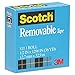 Scotch 811121296 Removable Tape, 1/2-Inch X 1296-Inch, 1-Inch Core, Transparent