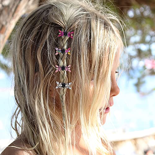 Ded 80Pcs Butterflu Hair Clips Flower Rhinestone Hair Clip Glitter Hair Bangs Clips Hair Accessories For Baby Girl Kids Toddlers #TOP6